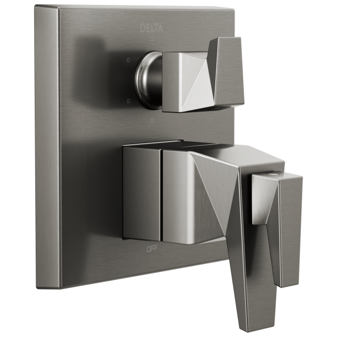 DELTA Trillian Two-Handle Monitor 17T Series Valve Trim with 6-Setting Diverter — Lumicoat® Black Stainless