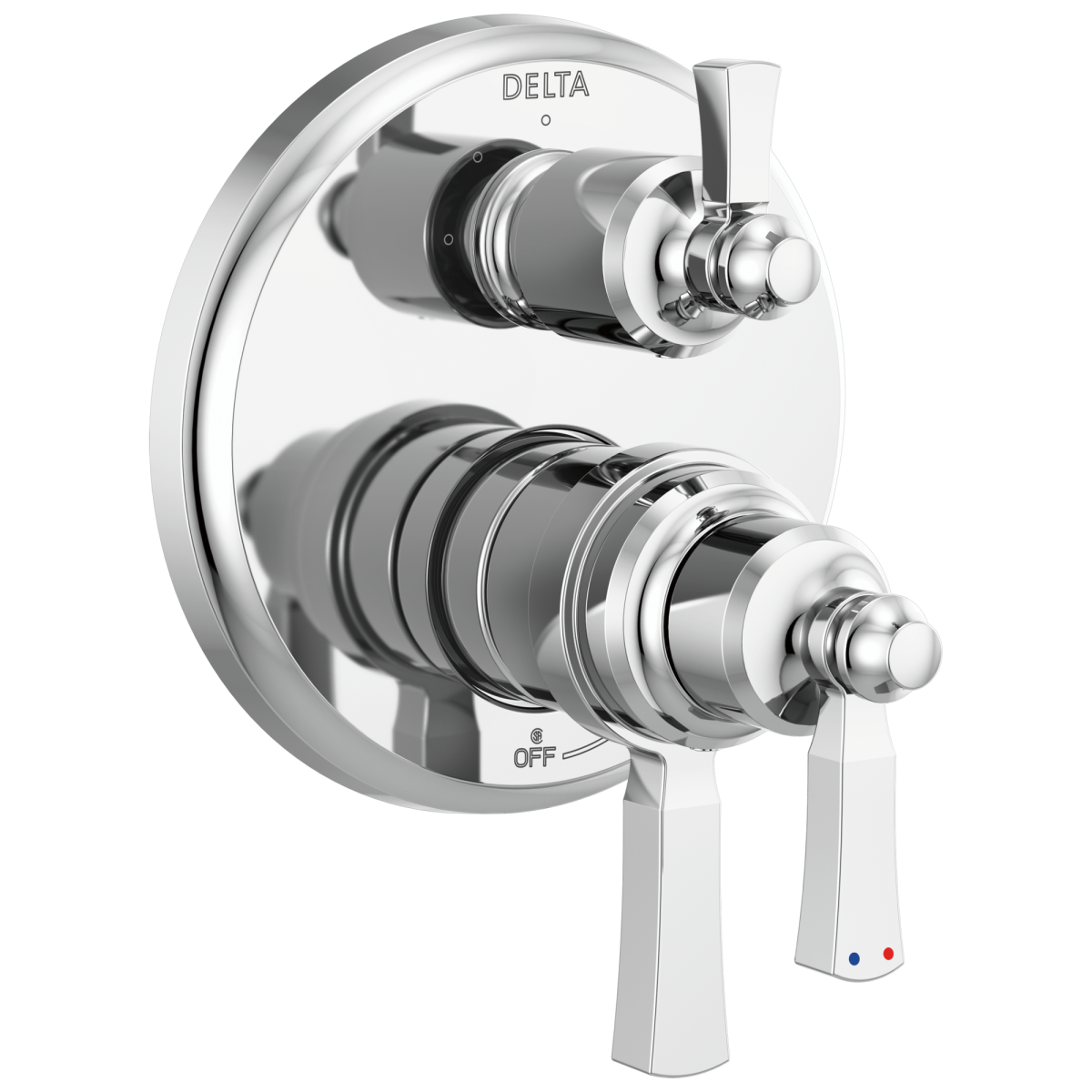 DELTA Dorval Traditional 2-Handle Monitor 17T Series Valve Trim with 6 Setting Diverter — Chrome