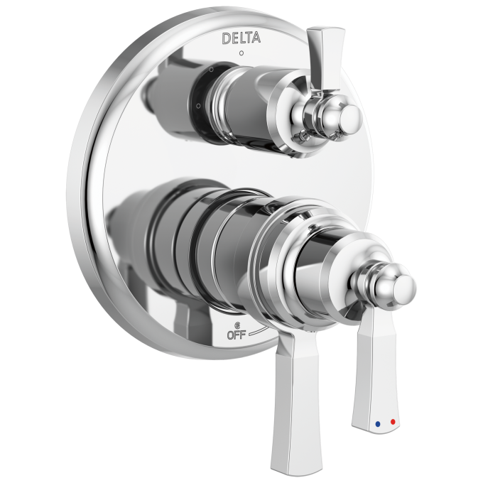 DELTA Dorval Traditional 2-Handle Monitor 17T Series Valve Trim with 6 Setting Diverter — Chrome