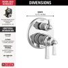DELTA Dorval Traditional 2-Handle Monitor 17T Series Valve Trim with 6 Setting Diverter — Chrome