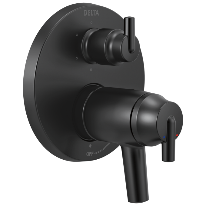 DELTA Trinsic Contemporary TempAssure 17T Series Valve Trim with 6-Setting Integrated Diverter — Matte Black