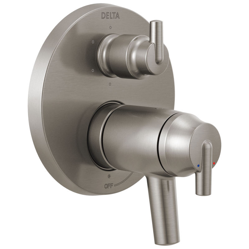 DELTA Trinsic Contemporary Two Handle TempAssure 17T Series Valve Trim with 6-Setting Integrated Diverter — Stainless