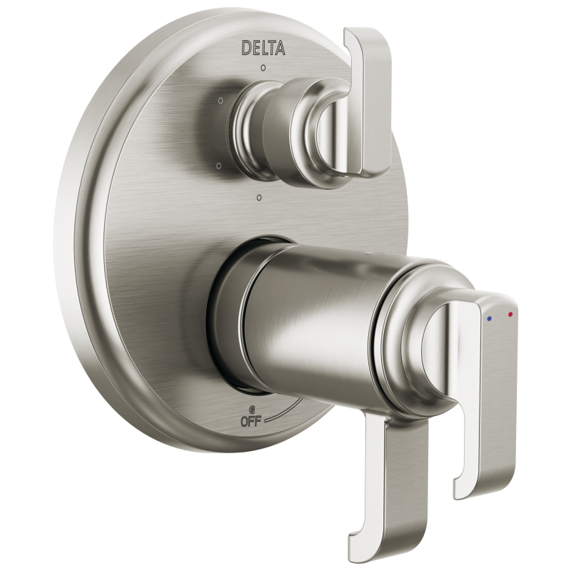 DELTA Tetra TempAssure 17T Series Integrated Diverter Trim with 6-Setting — Lumicoat® Stainless