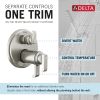 DELTA Tetra TempAssure 17T Series Integrated Diverter Trim with 6-Setting — Lumicoat® Stainless