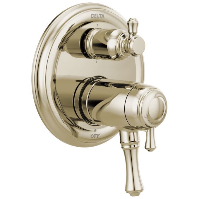DELTA Cassidy Traditional TempAssure 17T Series Valve Trim with 6-Setting Integrated Diverter — Polished Nickel