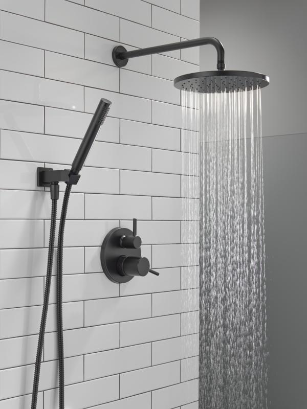 DELTA Modern Monitor 14 Series Shower with Raincan & Hand Shower — Matte Black