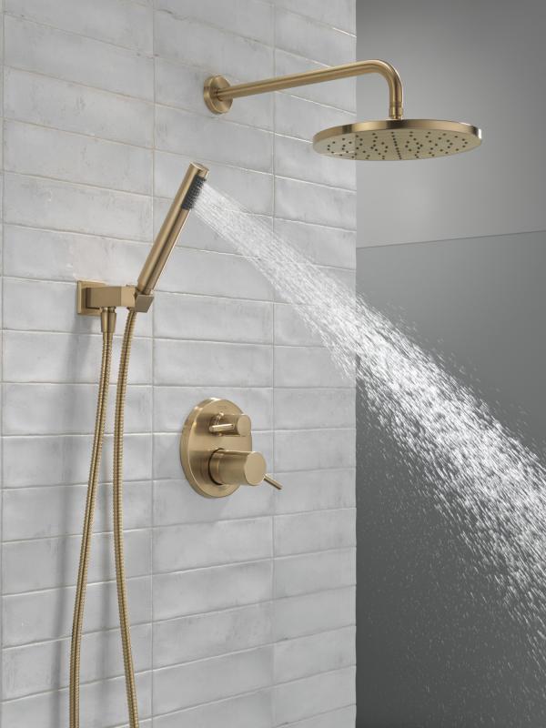 DELTA Modern Monitor 14 Series Shower with Raincan & Hand Shower — Champagne Bronze