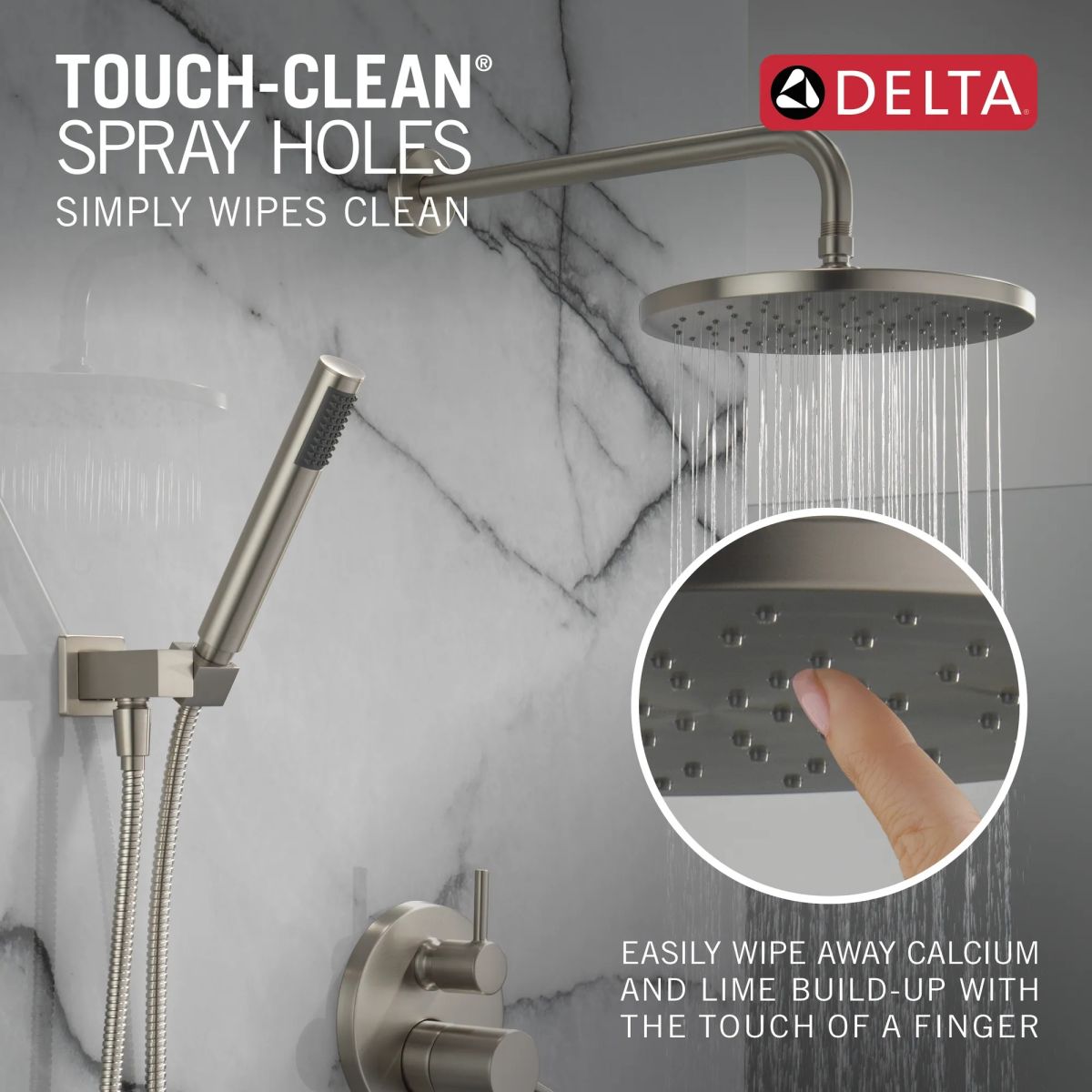 DELTA Modern Monitor 14 Series Shower with Raincan & Hand Shower — Spotshield Brushed Nickel