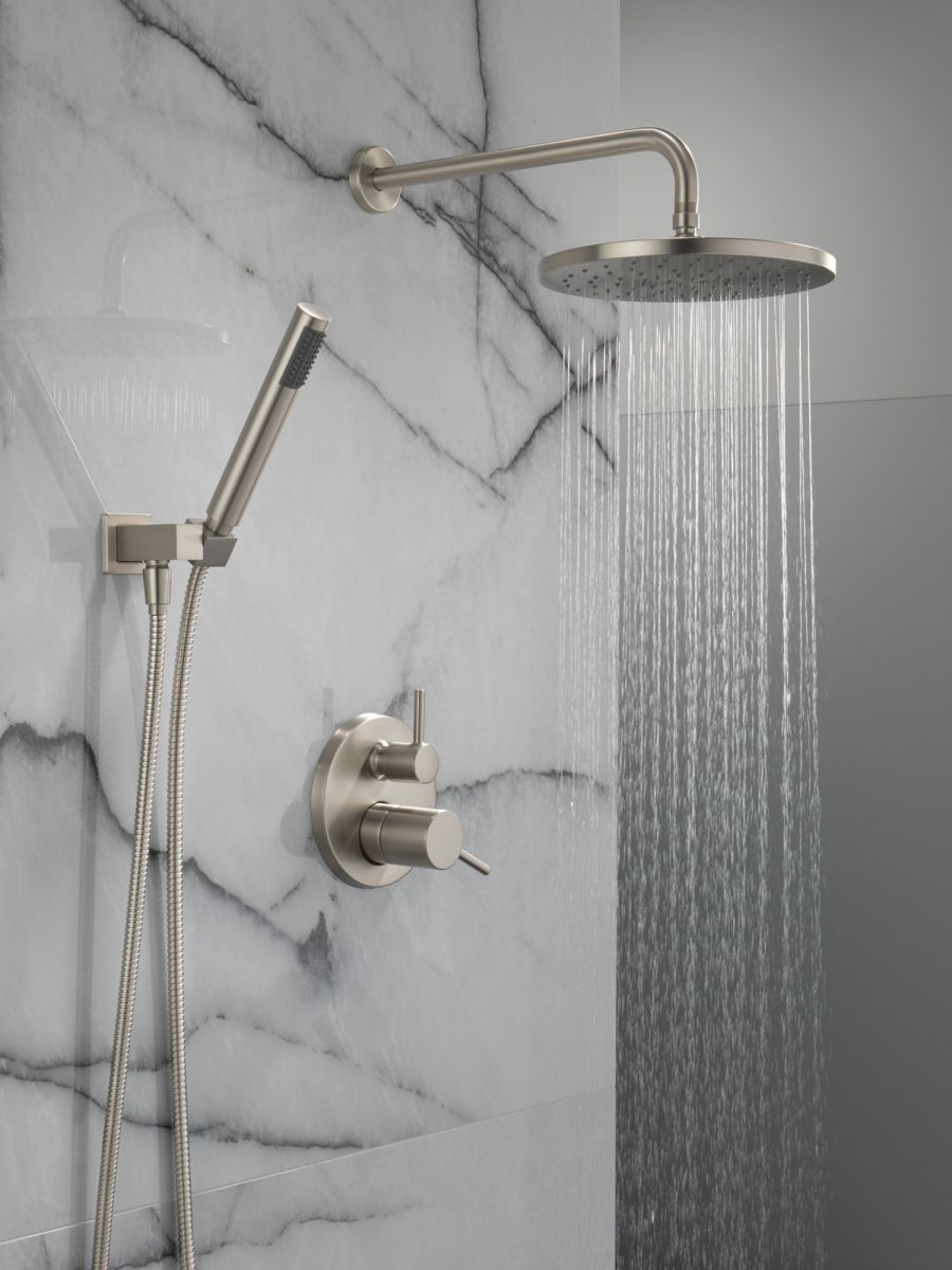 DELTA Modern Monitor 14 Series Shower with Raincan & Hand Shower — Spotshield Brushed Nickel