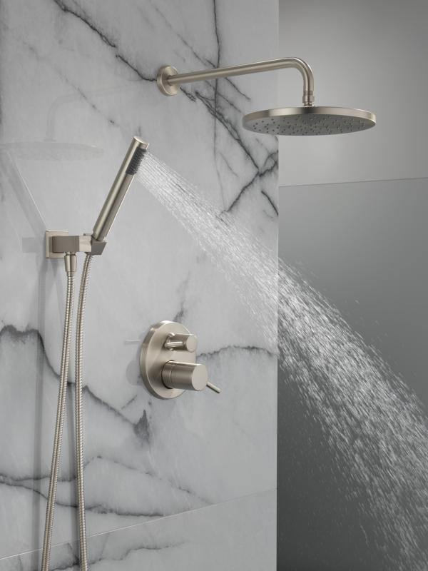 DELTA Modern Monitor 14 Series Shower with Raincan & Hand Shower — Spotshield Brushed Nickel