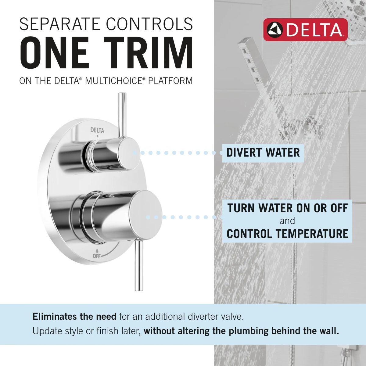 DELTA Modern Monitor 14 Series Shower with Raincan & Hand Shower — Chrome