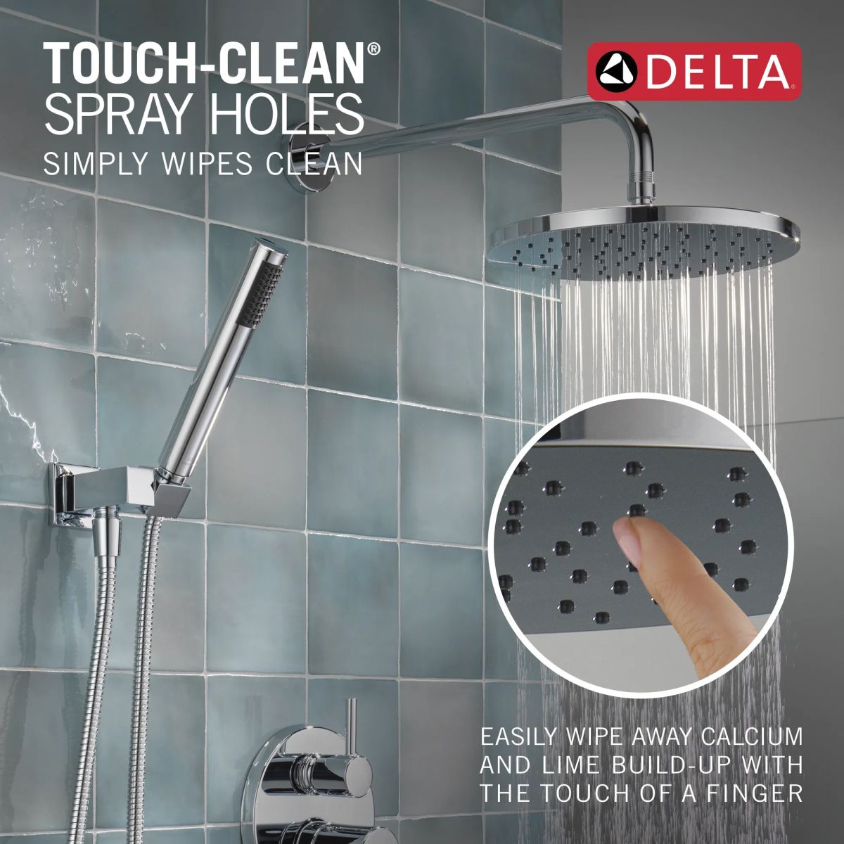 DELTA Modern Monitor 14 Series Shower with Raincan & Hand Shower — Chrome