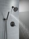 DELTA Modern 14S Shower Trim w Fixed Head & Hand Shower — Matte Black