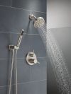 DELTA Modern 14S Shower Trim w Fixed Head & Hand Shower — Spotshield Brushed Nickel