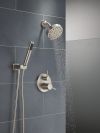 DELTA Modern 14S Shower Trim w Fixed Head & Hand Shower — Spotshield Brushed Nickel
