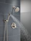 DELTA Modern 14S Shower Trim w Fixed Head & Hand Shower — Spotshield Brushed Nickel