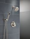 DELTA Modern 14S Shower Trim w Fixed Head & Hand Shower — Spotshield Brushed Nickel