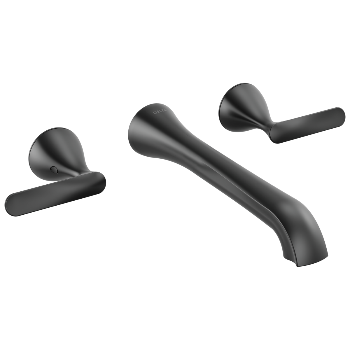 DELTA Bonacci Two Handle Wall Mount Bathroom Faucet — Matte Black