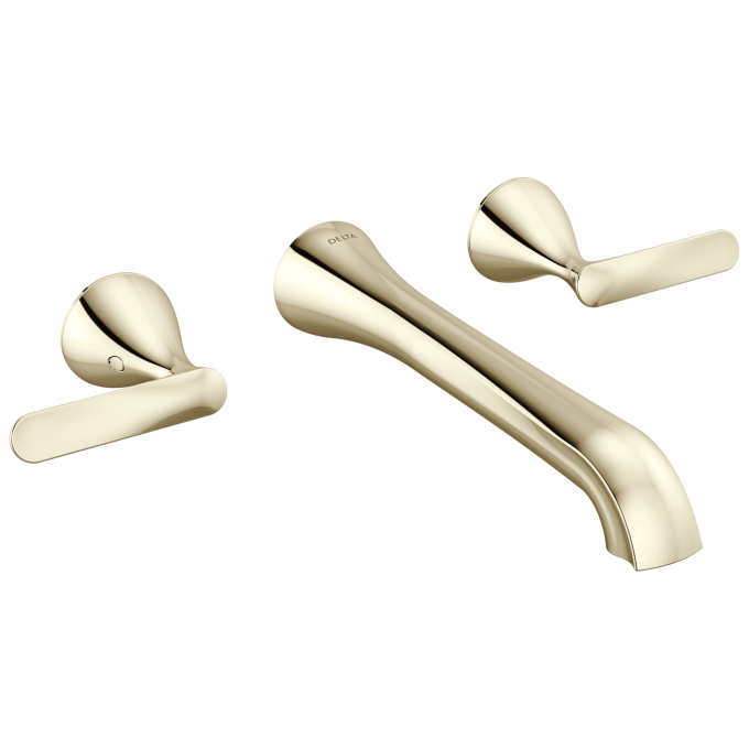 DELTA Bonacci Two Handle Wall Mount Bathroom Faucet — Lumicoat® Polished Nickel