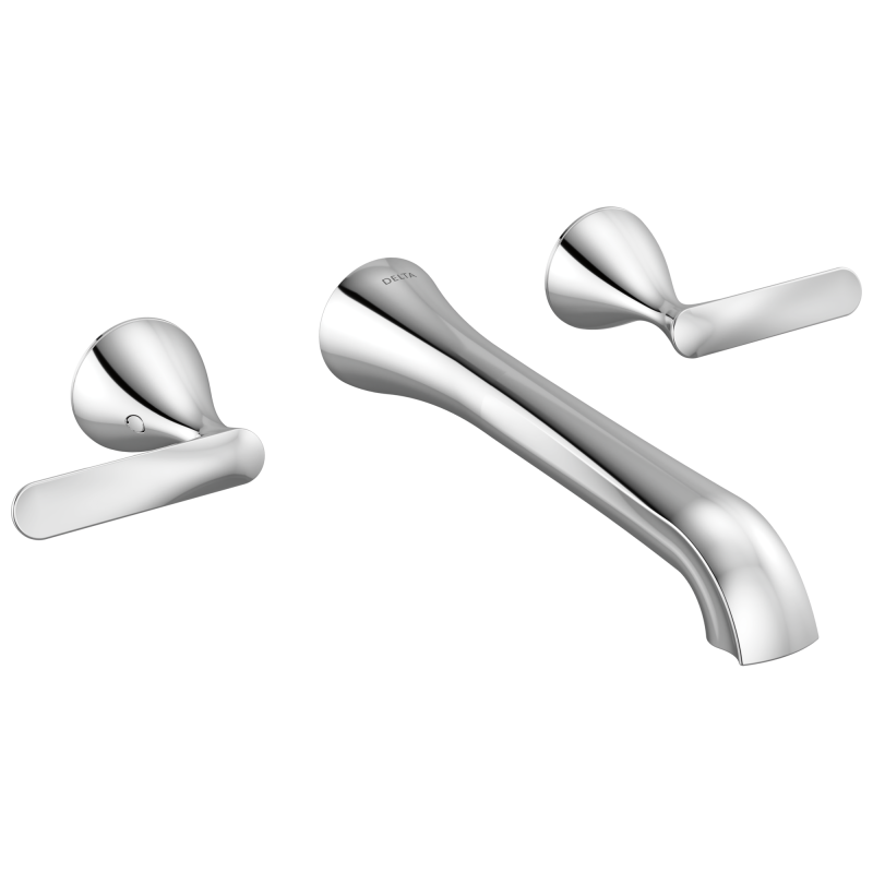 DELTA Bonacci Two Handle Wall Mount Bathroom Faucet — Lumicoat® Chrome