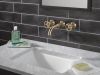 DELTA Trinsic Two Handle Wall Mount Bathroom Faucet — Champagne Bronze