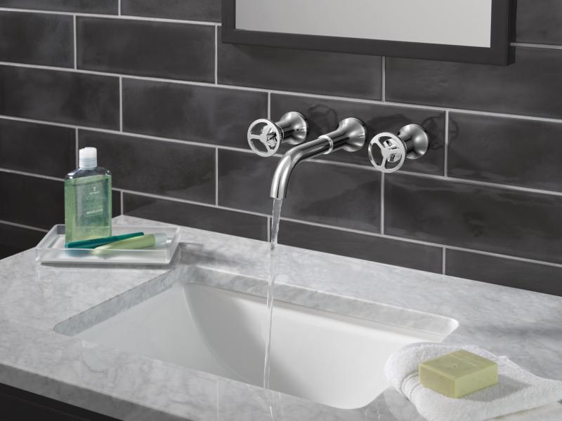 DELTA Trinsic Wheel Handle - Wall Mount Lav — Chrome