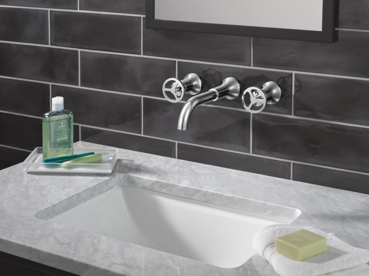 DELTA Trinsic Wheel Handle - Wall Mount Lav — Chrome