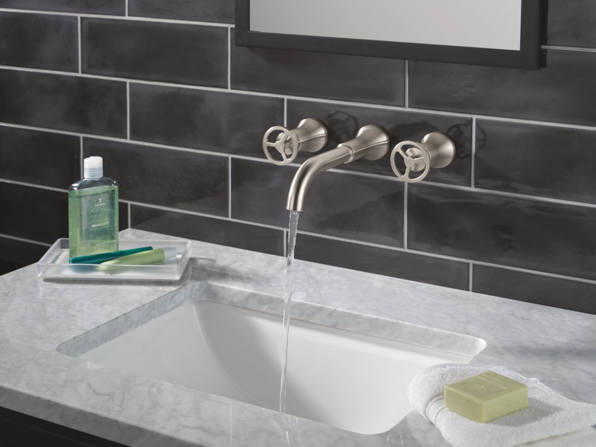DELTA Trinsic Wheel Handle - Wall Mount Lav — Stainless