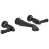 DELTA Dorval Two Handle Wall Mount Bathroom Faucet Trim Only — Matte Black