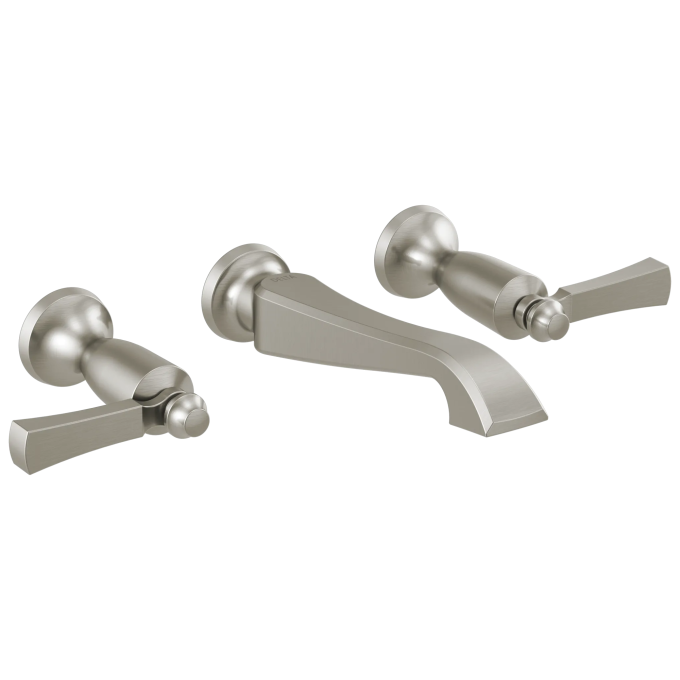 DELTA Dorval Two Handle Wall Mount Bathroom Faucet Trim Only — Stainless