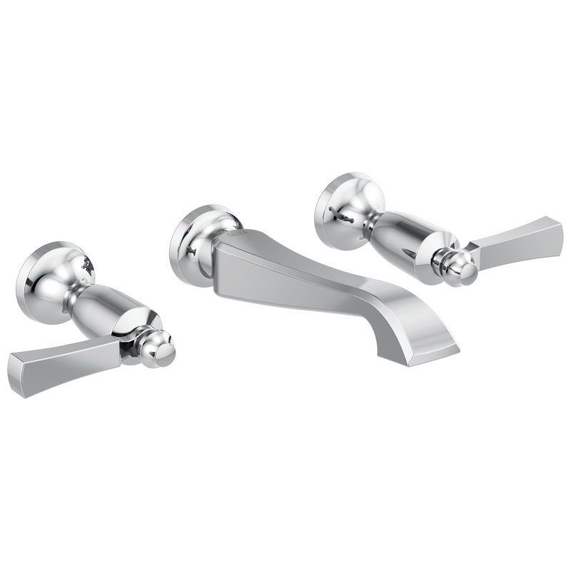 DELTA Dorval Two Handle Wall Mount Bathroom Faucet Trim Only — Chrome