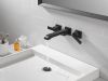 DELTA Ara Two Handle Wall Mount Bathroom Faucet Trim — Matte Black