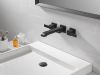 DELTA Ara Two Handle Wall Mount Bathroom Faucet Trim — Matte Black