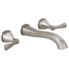DELTA Stryke Two Handle Wall Mount Bathroom Faucet Trim — Lumicoat® Stainless