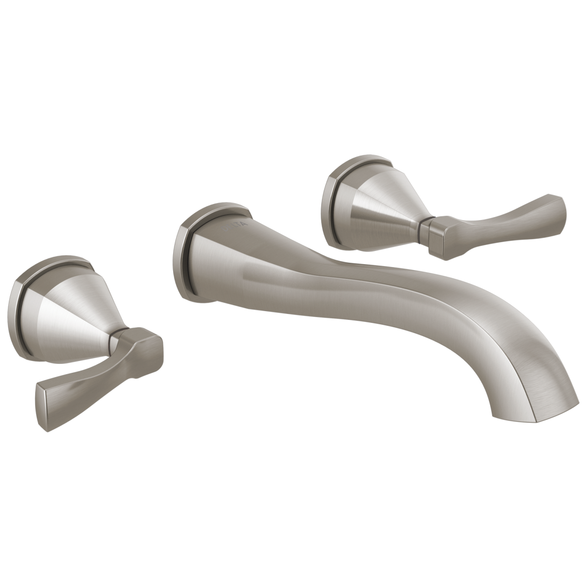 DELTA Stryke Two Handle Wall Mount Bathroom Faucet Trim — Lumicoat® Stainless