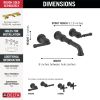 DELTA Broderick Two Handle Wall Mount Bathroom Faucet Trim - Less Handles — Matte Black