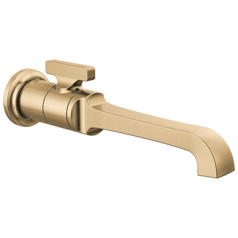 DELTA Tetra Single Handle Wall Mount Bathroom Faucet Trim — Lumicoat® Champagne Bronze