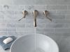 DELTA Cassidy Two Handle Wall Mount Bathroom Faucet Trim — Stainless