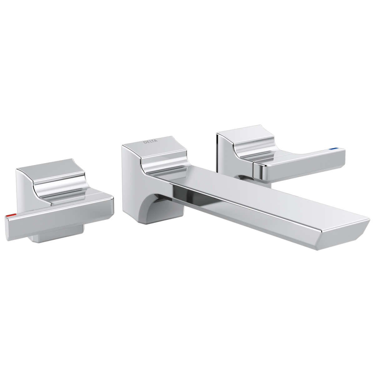 DELTA Pivotal Two Handle Wall Mount Bathroom Faucet Trim — Lumicoat® Chrome