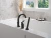 DELTA Bonacci Three Hole Roman Tub Trim with Hand Shower — Matte Black