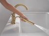 DELTA Bonacci Three Hole Roman Tub Trim with Hand Shower — Lumicoat® Champagne Bronze