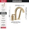 DELTA Bonacci Three Hole Roman Tub Trim with Hand Shower — Lumicoat® Champagne Bronze
