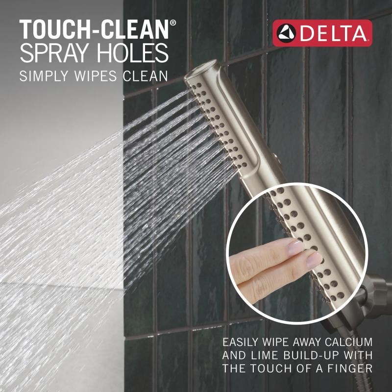 DELTA Bonacci Three Hole Roman Tub Trim with Hand Shower — Lumicoat® Stainless