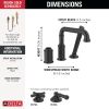 DELTA Broderick Three Hole Roman Tub Trim with Hand Shower - Less Handle — Matte Black