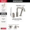 DELTA Broderick Three Hole Roman Tub Trim with Hand Shower - Less Handle — Lumicoat® Stainless