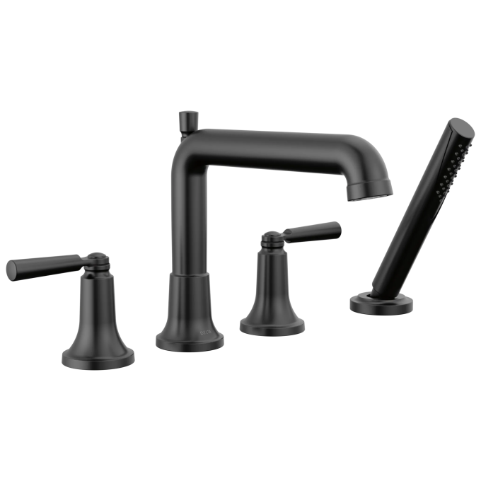 DELTA Saylor Roman Tub Trim with Hand Shower — Matte Black