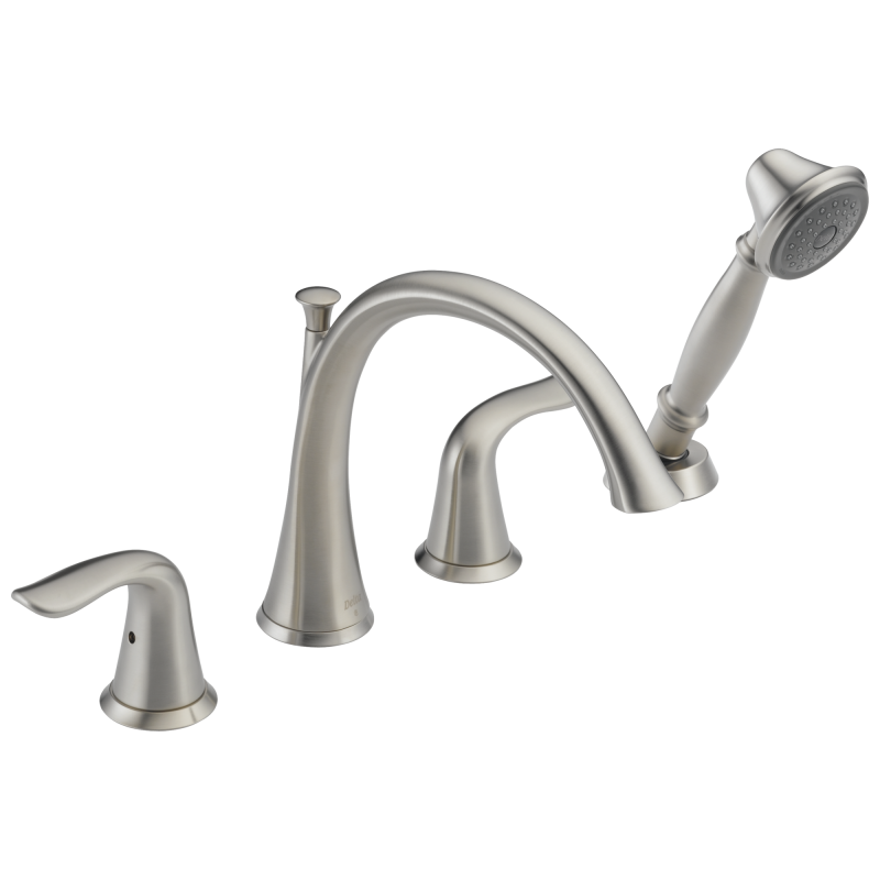 DELTA Lahara Roman Tub with Handshower Trim — Stainless