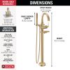 DELTA Bonacci Floor Mount Tub Filler Trim — Lumicoat® Champagne Bronze
