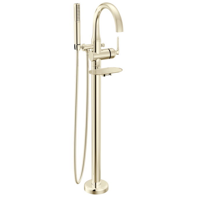 DELTA Bonacci Floor Mount Tub Filler Trim — Lumicoat® Polished Nickel