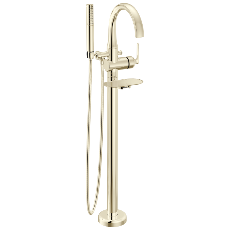 DELTA Bonacci Floor Mount Tub Filler Trim — Lumicoat® Polished Nickel
